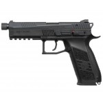 Страйкбольный пистолет KJW CZ P-09 Black GBB, черный, металл, удлиненный ствол, резьба P-09.CO2 TBC